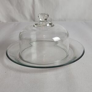 Glass Cloche /Dome With Plate For Cheese or Desserts 10" Plate